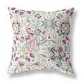 Homeroots 18 in. Peacock Indoor & Outdoor Zip Throw Pillow Off-White & Gray 411316